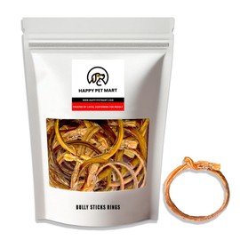 HAPPY PET MART Natural Dog Treats - Single-Ingredient - 100% digestible (Pack of 10, Bully Stick Rings)