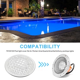 Batator 79100100 Pool Light Lens Cover Replacement Clear Tempered Lens for Pentair AmerQuartz and Anthony Model 30 Pool/Spa Light, Pool Light Lens Covers for Inground Pool LED Lights/Spa Lights