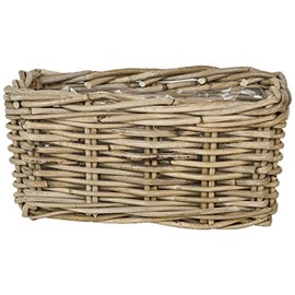 Ivyline wrcpgry30 30cm Rectangle Wicker Planter, Natural