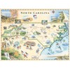 Xplorer Maps North Carolina Hand-Drawn Map – 24x18 Vintage-Style Lithographic