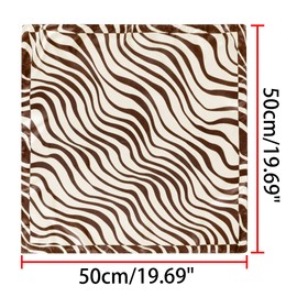 uxcell Women Square Scarf Scarves Leopard Printed Striped Polka Dots Pattern Kerchief Neckerchief 50x50cm/19.69x19.69(LxW) Brown Beige