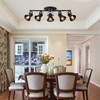 KEESFU 5-Light Track Lighting Kit,Black Semi Flush Mount Ceiling Light
