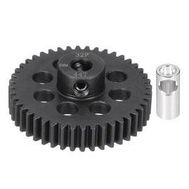 sourcing map Steel 32P Gear Set with Gear Adapter 44T 5mm Shaft Motor Gears for RC Vehicles Truck Drift Car Part, Black
