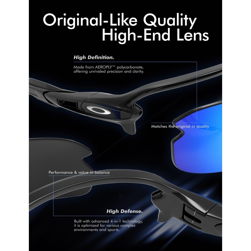 Saucer Premium Replacement Lenses & Rubber Kits for Oakley Half
