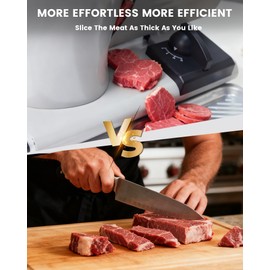 Pterying Meat Slicer Machine for Home - 200W Electric Food Slicer with 2 Removable 7.5" Stainless Steel Blades and Tray, Adjustable and Child Lock Protection, Slicer Machine for Meat Bread