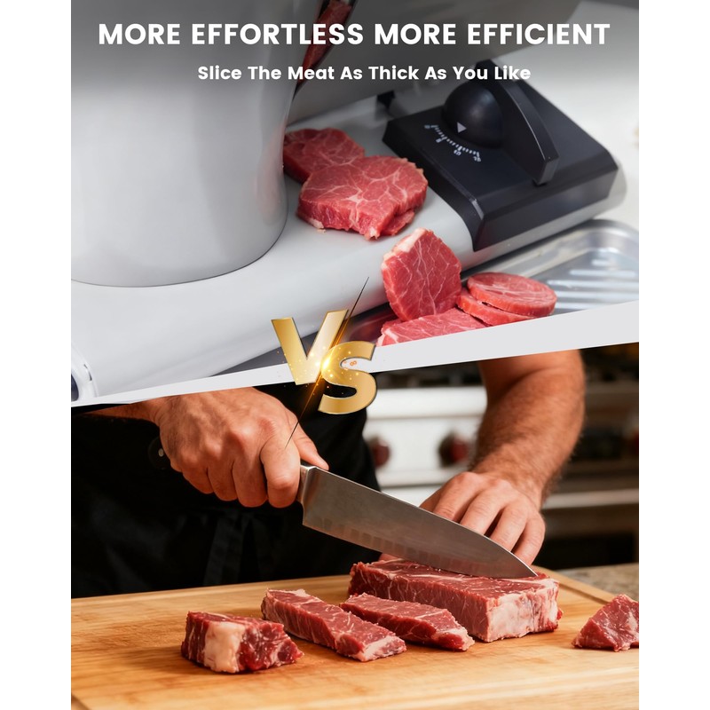 Pterying Meat Slicer Machine for Home - 200W Electric Food