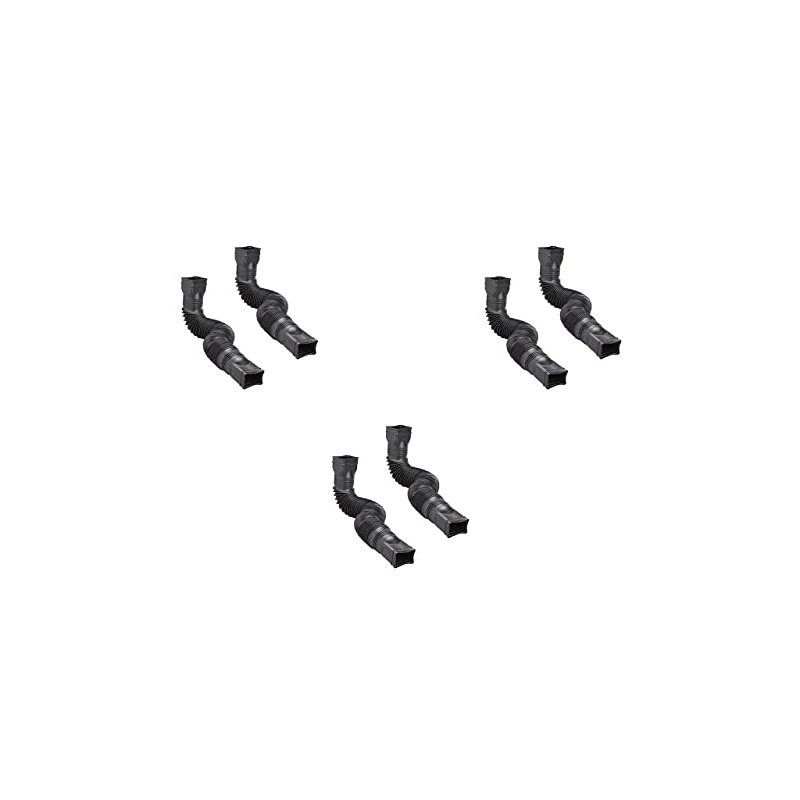 Amerimax 2-Pack Black Flexible Downspout Extension Gutter Connector Rainwater Drainage