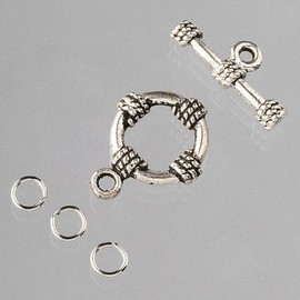 Spring Ring Clasp and Clip Diameter 18 mm, silver