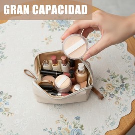 2pzs Cosmetiquera de Viaje, 16×10cm Bolsa de Maquillaje para Mujer, Neceser de Maquillaje Impermeable para Mujer con Cremalleras Dobles y Compartimentos Internos