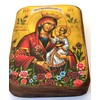 Handmade Wooden Greek Christian Orthodox Icon of Virgin Mary of