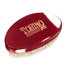 TORINO PRO WAVE BRUSHES BY BRUSH KING Torino Pro Medium Wave Brush #1500 - Curve Medium Hair brush for 360 Waves- 100% boar bristle Curved Hair brush for men- Great brush for fresh cuts and thinning hair.