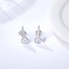 arete de violín de plata de ley 925, hipoalergénicos, para