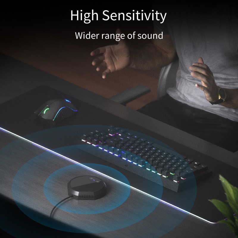 Desktop USB Conference Microphone 360° Omnidirectional Condenser Plug & Play