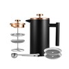Meelio Small French Press Coffee Maker 600ml, Black Double-Wall Insulated