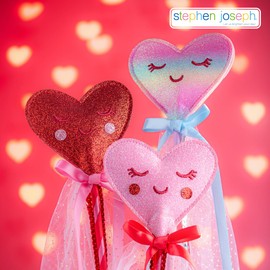 Stephen Joseph, Dress-Up Wand for Children's Party and Play Time, Dress-up Wands for Princess or Fairy Costume, Rainbow Glitter Heart