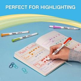 Sharpie S-Note Duo Highlighters | Dual Ended Pastel Creative Markers | Bullet & Chisel Tip for Highlighting, Drawing, Journaling & More | 8 Count