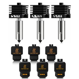 3Pcs P2S Hotend with 0.2/0.4/0.6mm Bambu Lab P2S/H2D/H2S/H2C Hardened Steel Nozzle, Quick Swap Precision 3D Printer Extruder Hot End Kit with 6 Silicone Cover Socks
