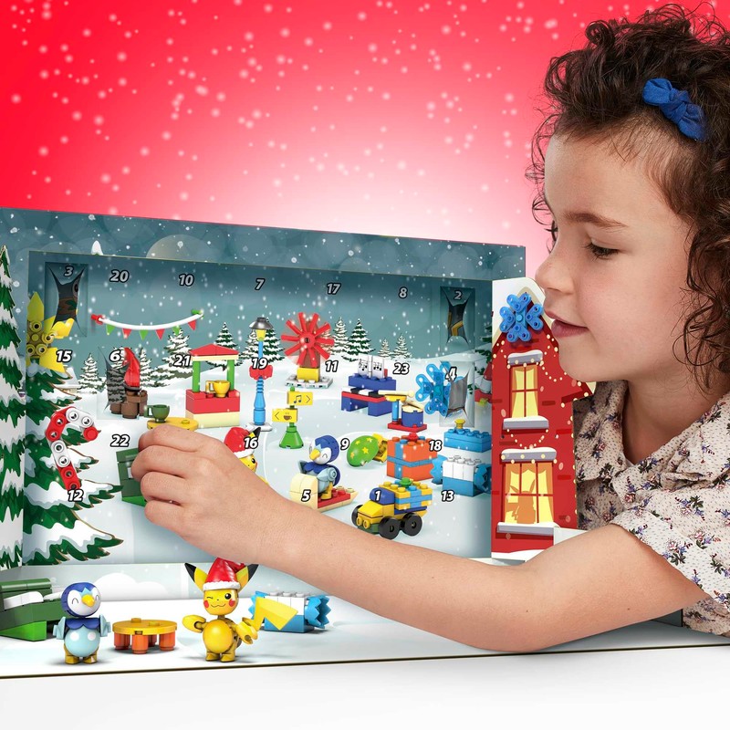 MEGA Pokémon Building Toys Set, Holiday Calendar with 202 Pieces,