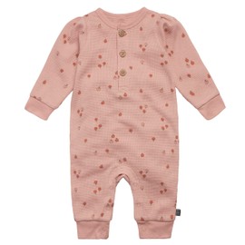 Modern Moments by Gerber Baby Girls' Henley Waffle-Knit Romper, Little Apples, 12 Months
