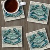 Thirstystone Northpoint Crab 4-Pack Tumbled Tile Stone Coasters with Protective