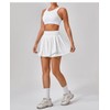 Belriviere Damen-Tennisrock mit hoher Taille, plissiert, mit Innentaschen, athletischer Golf-Skort,