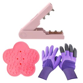 Rose Thorn Stripper Tool, 1 Set Thorn Remover for Roses Quick Flower Stem Leaf Cutter (3 Pcs Rose Pink)