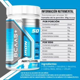 Aminoácidos Bcaas  Glutamina Iron Fit 1kg Cu 2 Piezas                                                                                                 