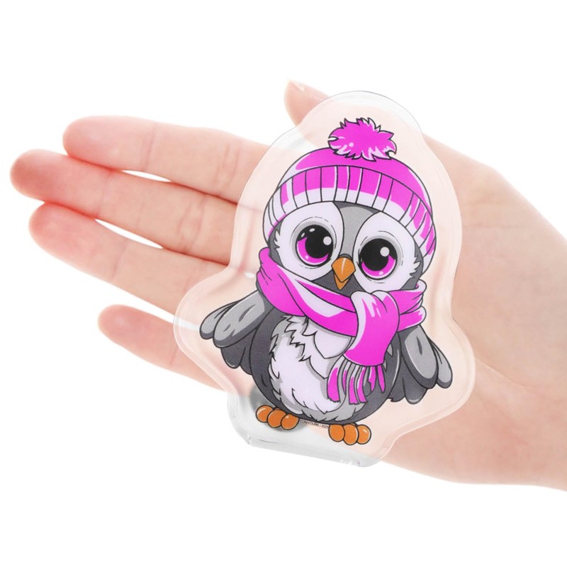 COM-FOUR® 4x reusable pocket warmers, hand warmers with owl motif
