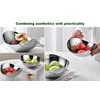 TDYBASE 304 Stainless Steel Modern Oval Serving Bowl, Fruit, Salad,