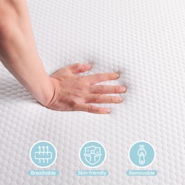 TeQsli Crib Mattress, Memory Foam Toddler Mattress with Breathable Washable Cover, Standard Size Baby Mattresses for Crib: 52 x 27.6 x 4.5 Inch