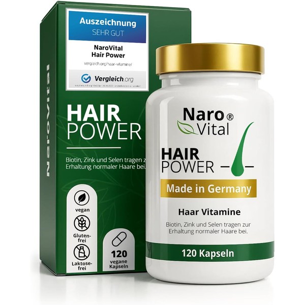 NaroVital Hair Power Hair Vitamins – High-Dosage Formula with Biotin,