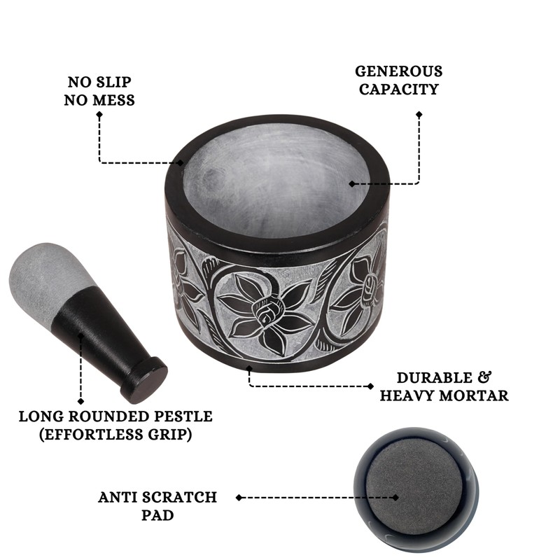 Divit Shilp Mortar and Pestle, Made of Heavy Duty Polished