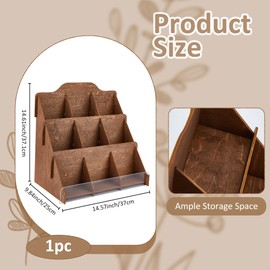 SUPERFINDINGS 3 Tier Sticker Display Stand Wooden Greeting Cards Display Stand Supplier Postcard Organiser Multipurpose Brochure Holder Wooden Display Stand 37 x 25 x 37.1 cm