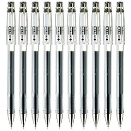 TEC Pilot C 04 Gel Ink Pen, Ultra Fine Point 0.4 MM, Black Ink, Value Set of 10