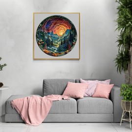 Jigfoxy Wooden Puzzle for Adults, Visual 3D Cave Sky Wooden Jigsaw Puzzles for Adults, Wood Puzzles Adults, Unique Animal Shape Wood Cut Puzzles for Family Friend Puzzle Lovers(M-11.4*11.4in-200pcs)