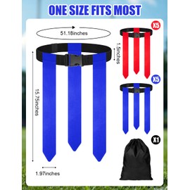 UAYVEBS Flag Football Set, 10 Players Adjustable Belts for Kids Teens Adults Team Training Sport Events, 30 Flags