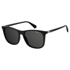 Polaroid Sunglasses Men's PLD 6103/S/X Square Sunglasses, Black/Polarized Gray, 56mm,16mm