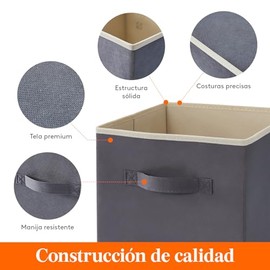 Lifewit Paquete de 12 Cajas de Almacenamiento de Cubos Plegables, Cestas organizadoras Decorativas de Tamaño Mediano, Cajas Almacenaje Ropa Abiertos  
