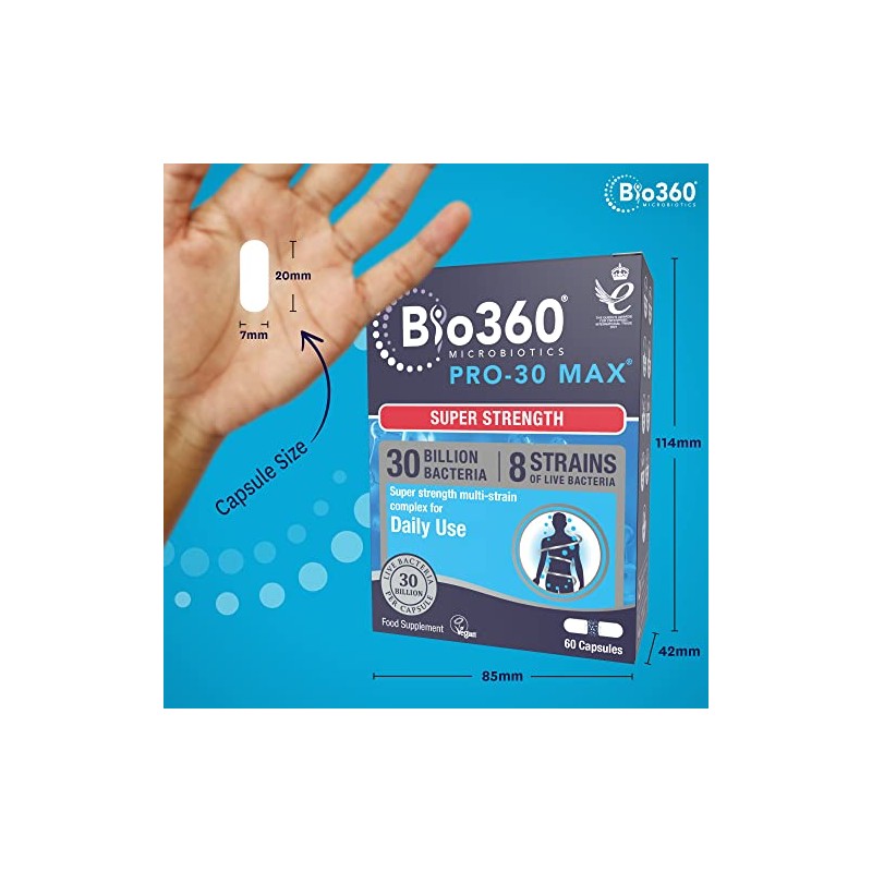 Bio360 Pro-30 MAX (30 Billion Bacteria)|from Natures Aid | 60
