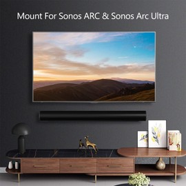 WALI Soundbar Mount for Sonos Arc and Sonos Arc Ultra - Sound bar Wall Mount Bracket, Minimalist Design, Perfect for Under TV Installation, Black