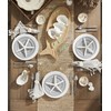 Mud Pie Oyster Shaped Triple Dip and Serving Set, White,