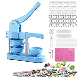 YYMTTOR Button Maker Machine Kit 58mm(2.25in) – DIY Pin Badge Press with 100 Buttons, Custom Pin Maker for Crafts, Parties & Gifts