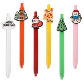 Crahalen Christmas Pens Bulk Ballpoint Gel Pens Black for Teachers Students Kids Fun Pen for Christmas Holiday Pen for Adults Office Gifts for Kids Students Xmas Stocking Stuffers for Coworker
