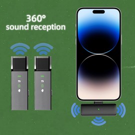 ITOTIN Wireless Lavalier Microphone for i Phone i Pad, Wireless Lapel Microphone Lavalier Microphone System for Video Recording, Live Broadcasting, Interviewing