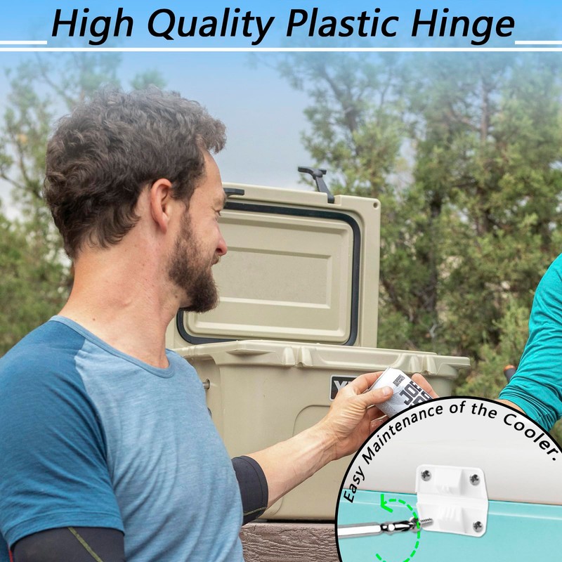 4 Set Cooler Plastic Hinges with Screws Set, Cooler-Hinges Replacement