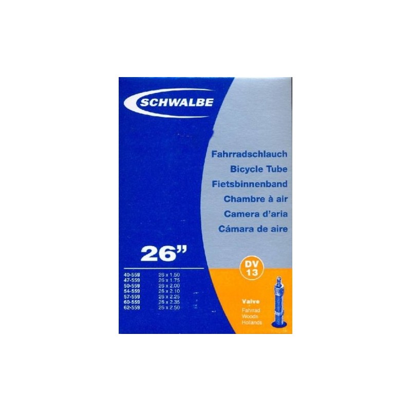 'Schwalbe Fahrrad Schlauch DV13 with Flash Valve 40/62-559 mm 26