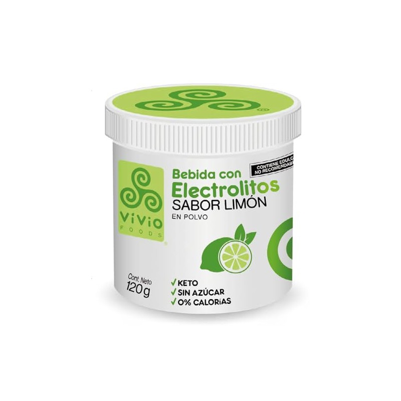 Vivio Foods, Electrolitos en Polvo Sabor Limón 120 gr