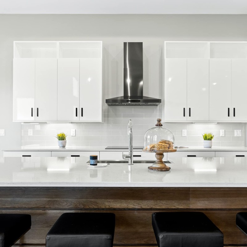 Ravinte 10 Pack Matte Black Cabinet Pulls Slim Kitchen Cabinet