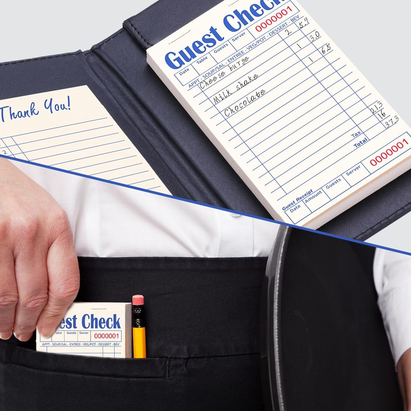 ZPARIK Guest Checks Books for Servers, Server Note Pads, 6