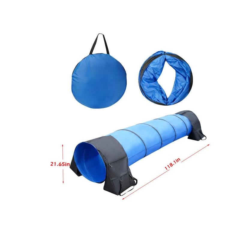 Rain Queen 10 Foot Dog Agility Tunnel with Sandbagsl -